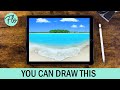 YOU Can Draw This BEACH in PROCREATE | easy landscape drawing tutorial