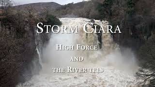 Storm Ciara and the River Tees between the Waterfalls of  Low Force and High Force. Teesdale, UK