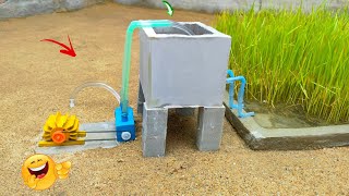 How to make a mini concrete water tank | double water pump supply|@Make_Toys @sunfarming7533