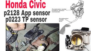 How to fixed p2128 || P2128 APP Sensor B Voltage high || p0123 TP || p0223 TP || RPM problem fixed