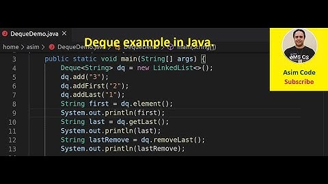 Deque example in Java
