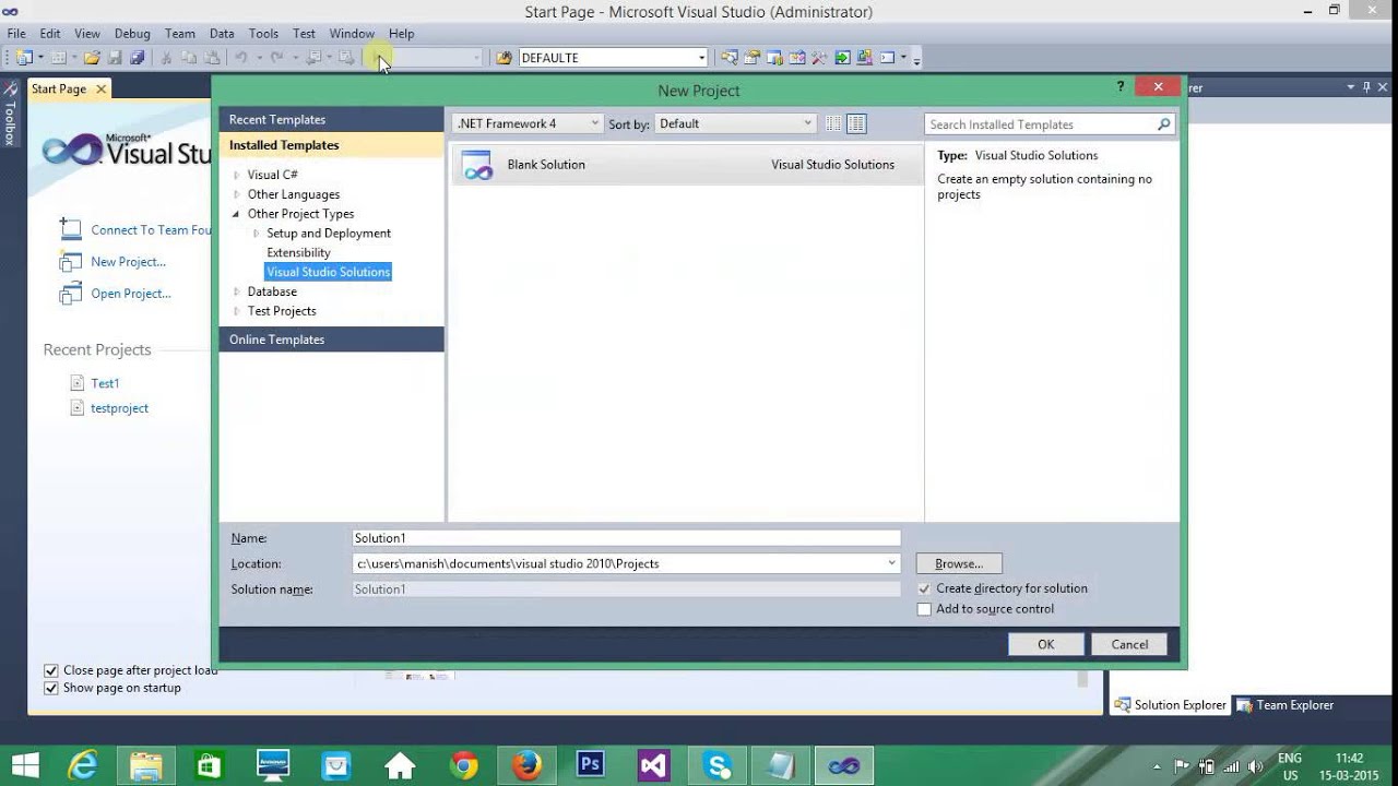 Create solution in visual studio 2010 - YouTube