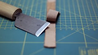 Как аккуратно срезать слой кожи. How to skive leather strap easily. Simple leather splitter