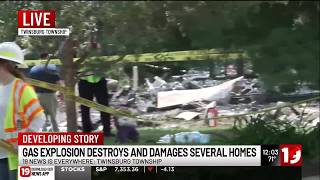 Gas explosion destroys and damages several homes