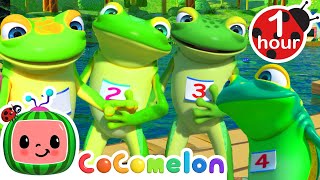 Five Little Speckled Frogs | Frogs Swimming Challenge | CoComelon Nursery Rhymes & Kids Songs