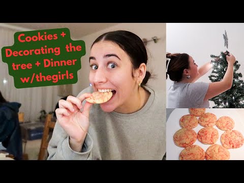Making Christmas Cookie + Dinner w/thegirls to Decorate the Christmas Tree | Vlogmas Day 11