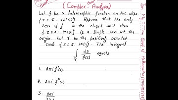 CSIR-NET(JRF)-Complex Analysis(Second Shift)-Part-B(2020).
