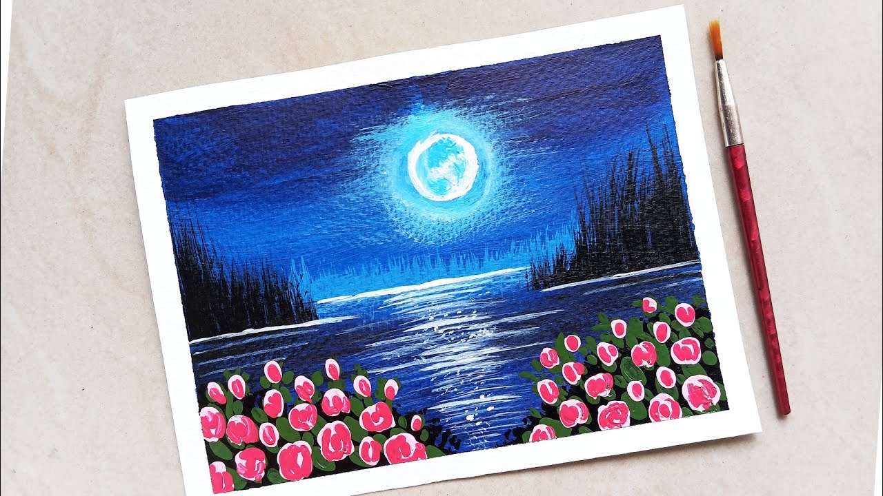 Impressionism art tutorial | Night sky painting | Acrylic painting for beginners