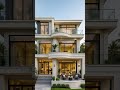 Three Story Modern Villa with Curved Balconies – A Blend of Luxury and Soft Form #outdoors