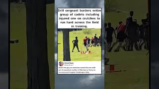 Drill sergeant orders entire group of cadets including injured one on crutches to run hard #shorts