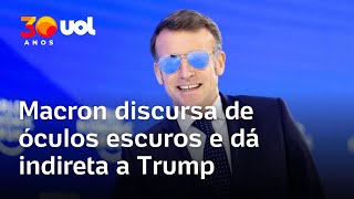 Macron Discursa De Óculos Escuros Em Davos E Dá Indireta A Trump