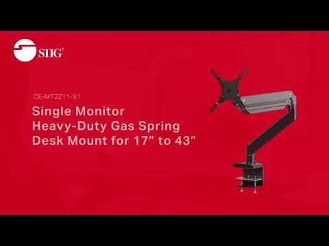 MOUNT-IT! Heavy-Duty Gas Spring Single Monitor Arm Desk Mount with