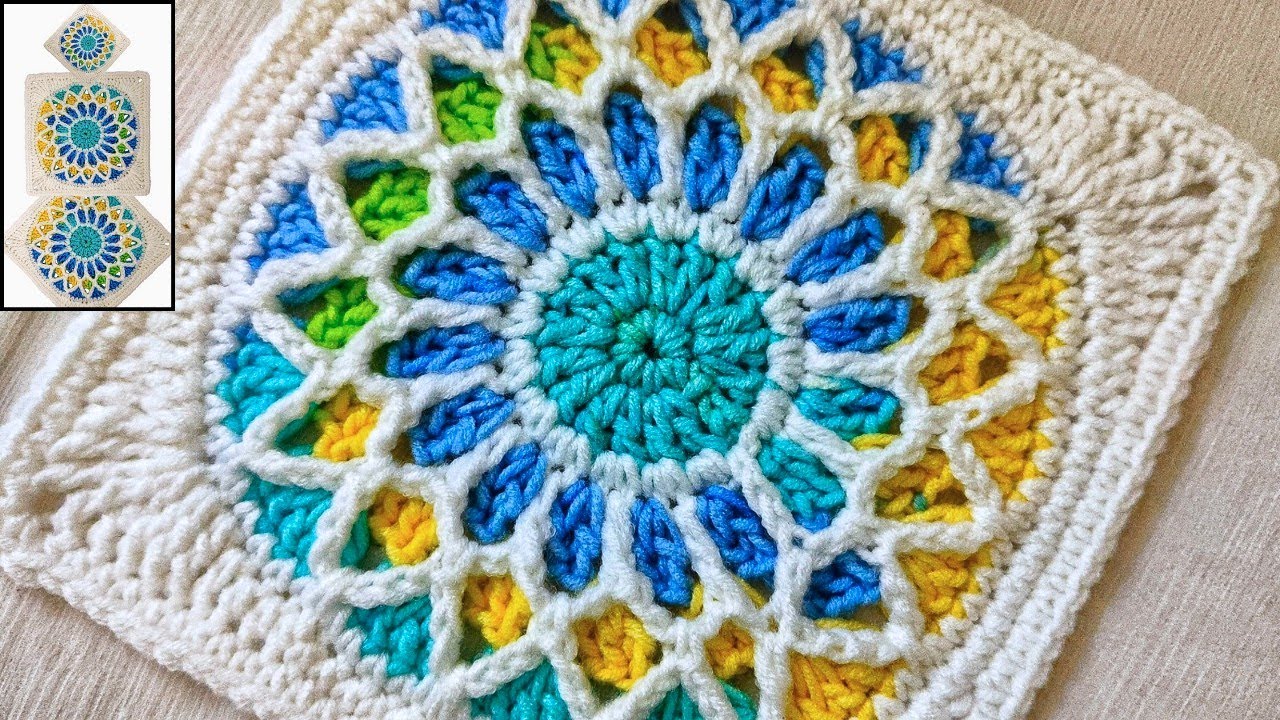Crochet "stained glass" Granny Square 👉The prettiest Design For bags and Throw 