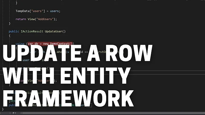 How to Update a Row in your Database with Entity Framework Core - Entity Framework Core Tutorial