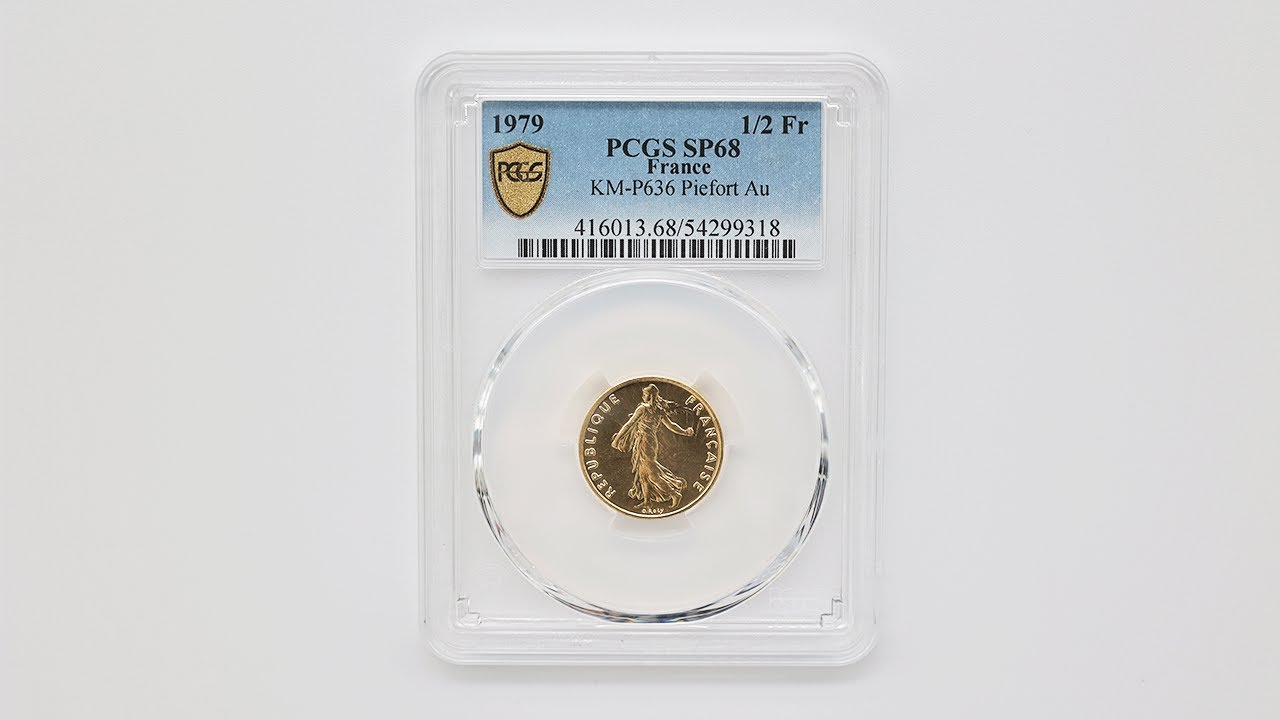 1979 フランス 種を蒔く女神 1/2フラン ピエフォー 金貨 PCGS SP 68 準