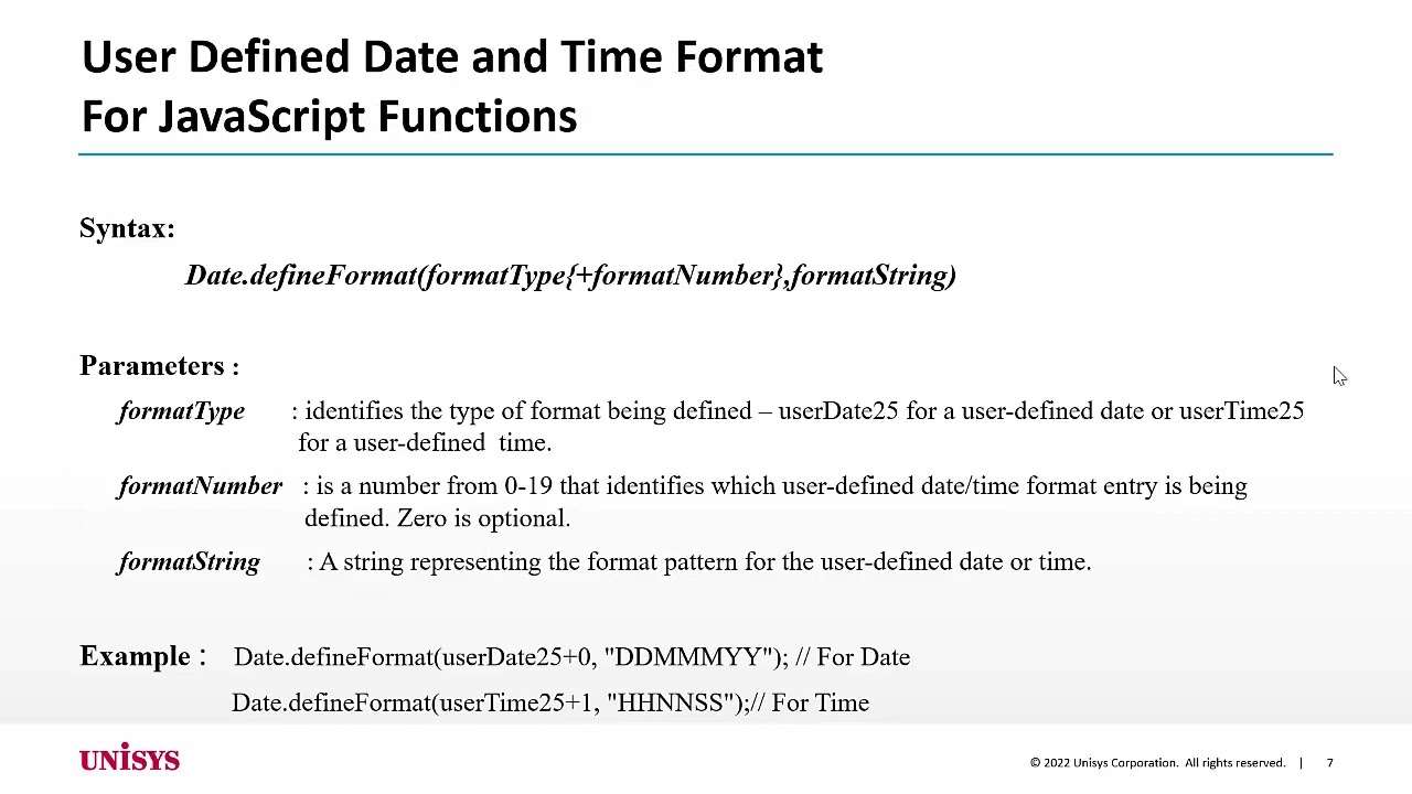 Business Information Server (BIS) 51R1 Product Update - Date and Time