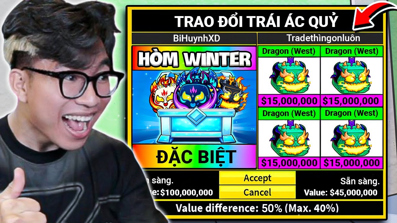 BI HUỲNH LUCKY BOY MỞ DRAGON VÀ KITSUNE MỚI ĐI TRADE SIÊU LỜI TRONG BLOX FRUITS