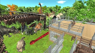 Dinosaur camping Part 7. Let's create a terrace and shower room! | Animal Revolt Battle Simulator