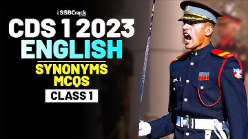 CDS 1 2023 Exam English 100 Days Crash Course - Synonyms - Class 1