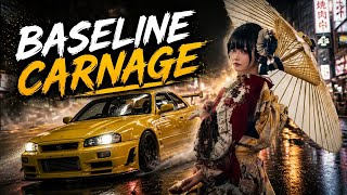 Yellow R34 GTR Drift | Sigma Phonk Bass Boosted | Baseline Carnage