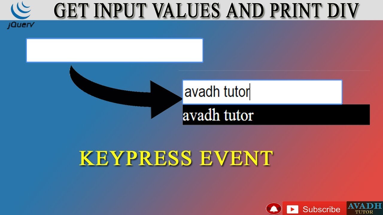 Get input values. Event input value.