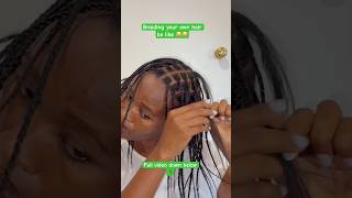 Mini braids on relaxed hair tutorial #shorts #shortvideo #hair