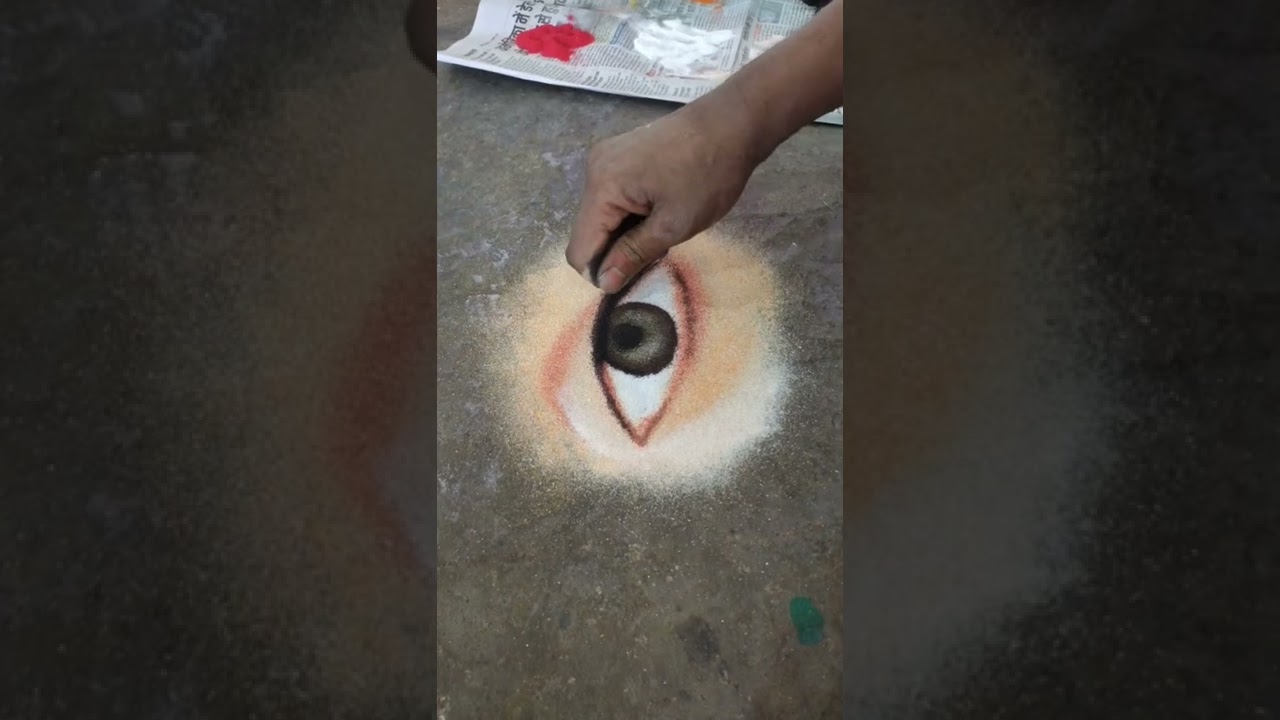 Simple Aankh Rangoli Very Easy Rangoli