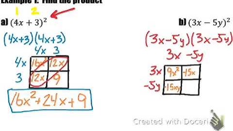 Algebra - 6B 8.3-8.4  Multiplying Special Polynomials