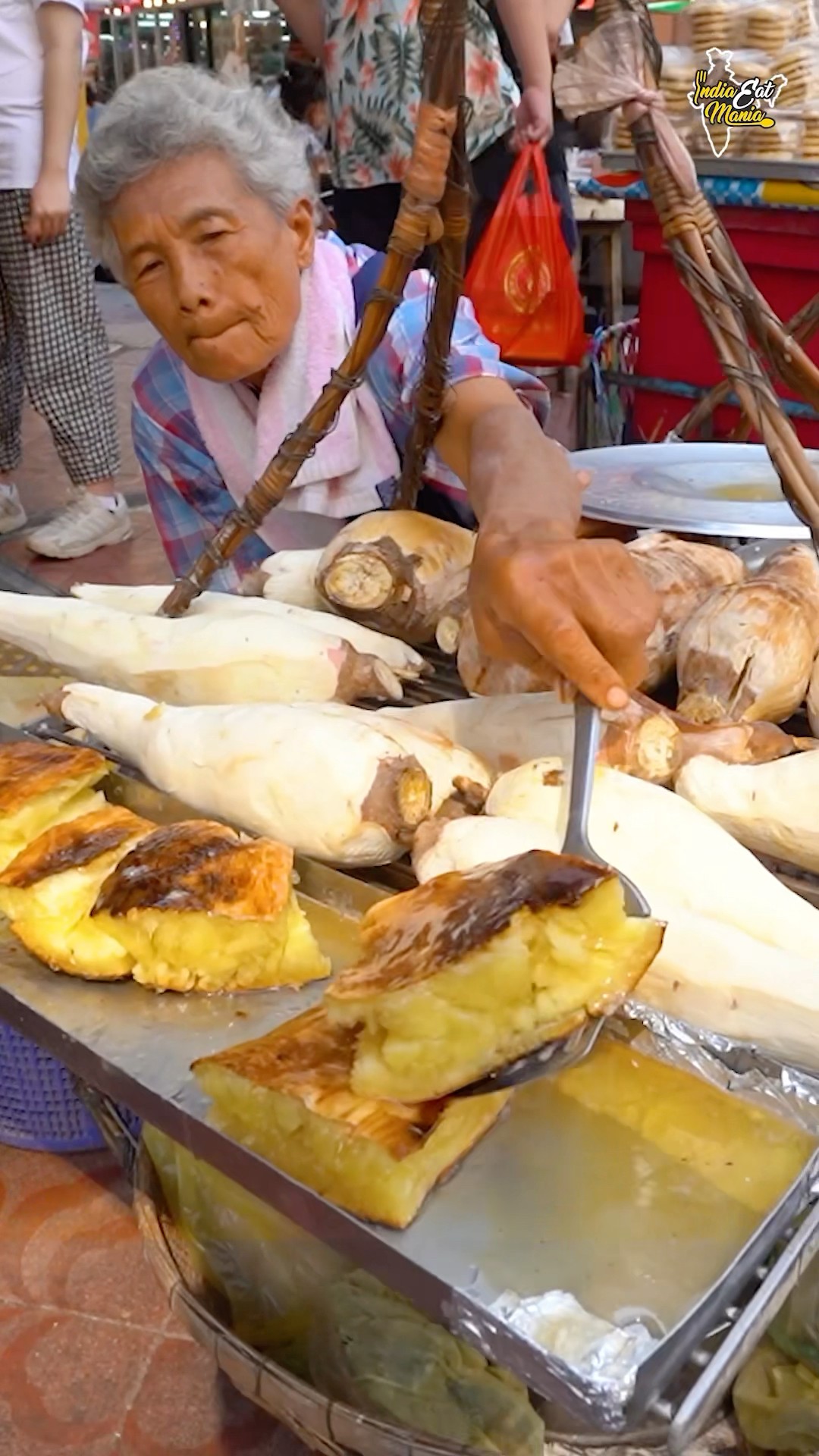 Chinese Dadi Selling Healthy Thai Sweet Cassava Making In Bangkok Street #bangkok #shorts