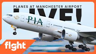 PIA 777 Growl A380 Evening Jets Manchester Airport LIVE
