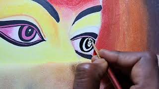 maa durga painting soft pastel #shorts #drawing screenshot 5