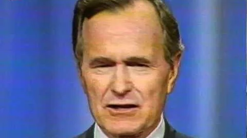 George Bush senior giving his famous, read my lips, no new taxes, speech