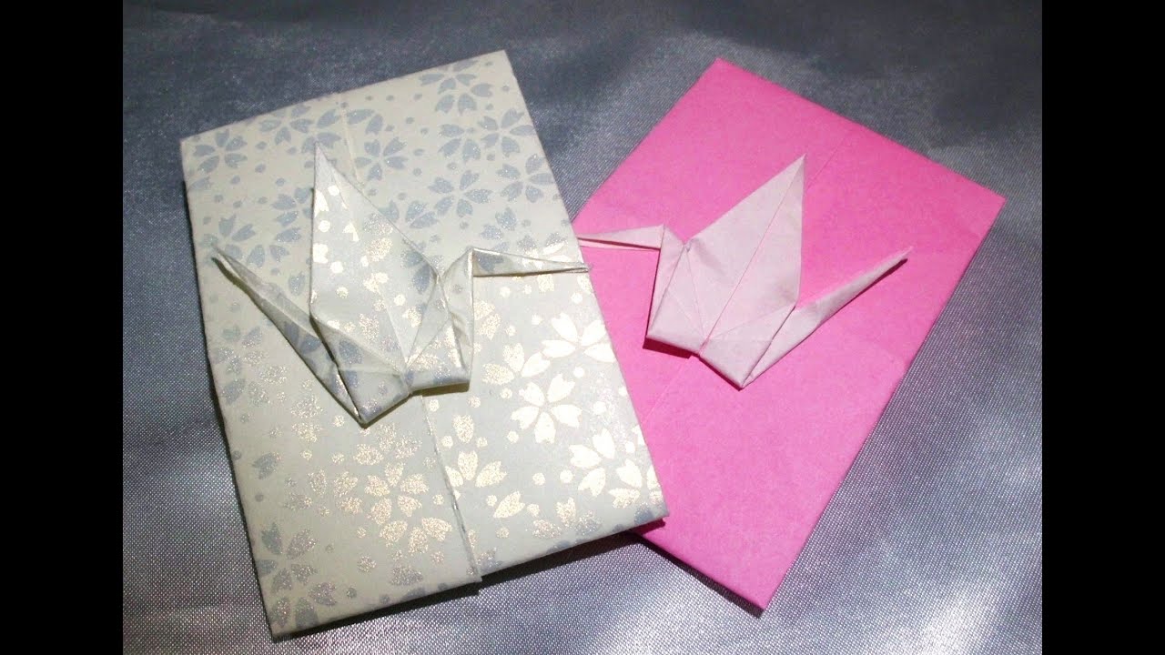 折り紙 鶴のポチ袋 Origami Crane Message Card メッセージカード作り方 これって鶴のポチ袋なのにメッセージカードになるんです Youtube