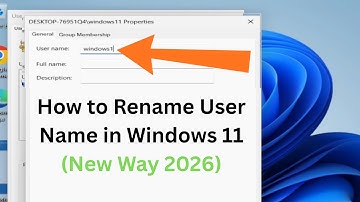 New 2026✅ How to Rename User Name in Windows 11 | Change User Account Name in Windows 11