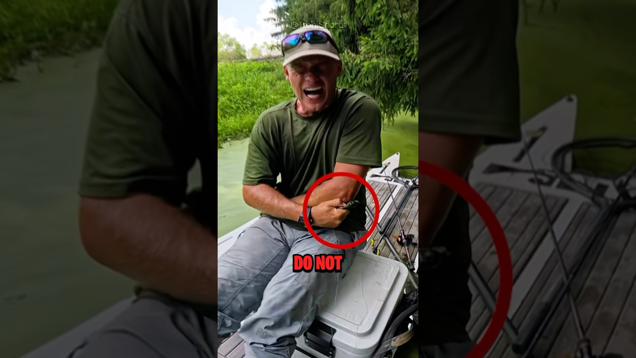 How To Remove Stuck Fishhook From Hand! 😱