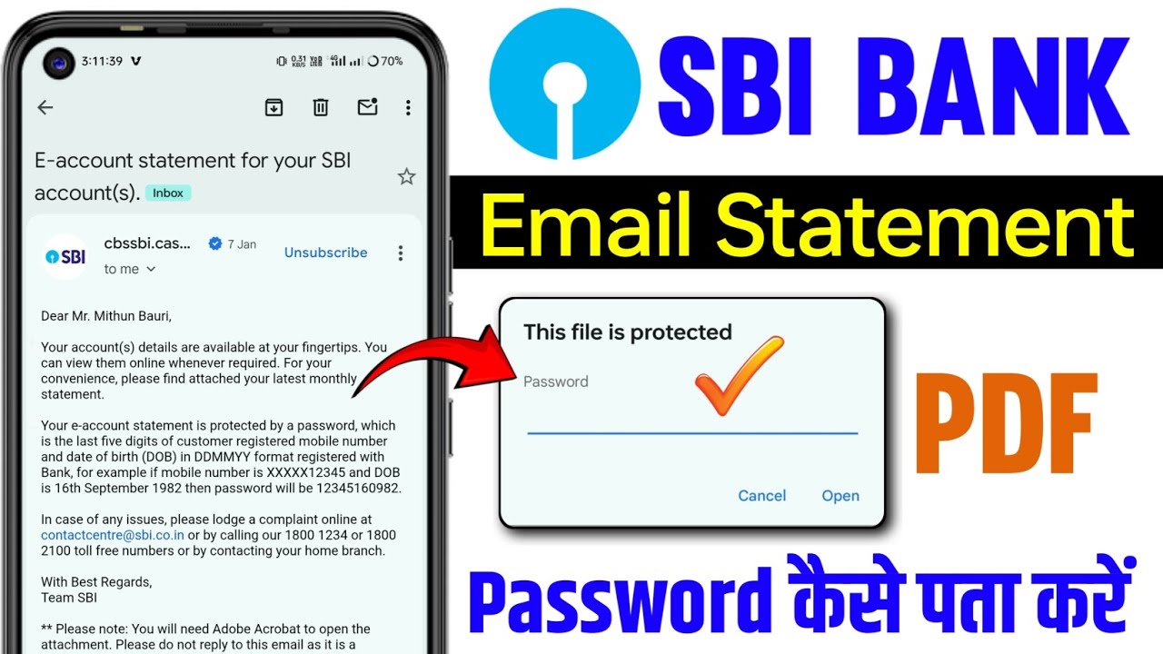 SBI Bank Statement Password Kaise Pata Kare | Sbi Email Statement Password | Sbi Statement Password 