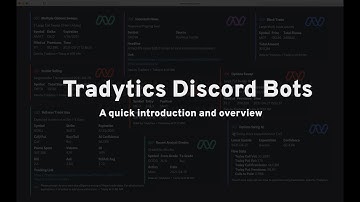 Tradytics Discord Bots - Introduction and Overview
