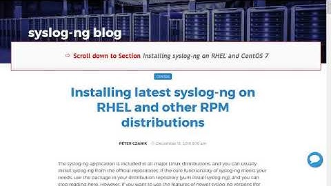 Installing syslog-ng on CentOS 7