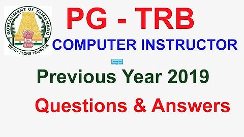 TRB  Computer Instructor Previous Year Question and Answer  23-6- 2019 |  VIBRANT ONLINE ACADEMY