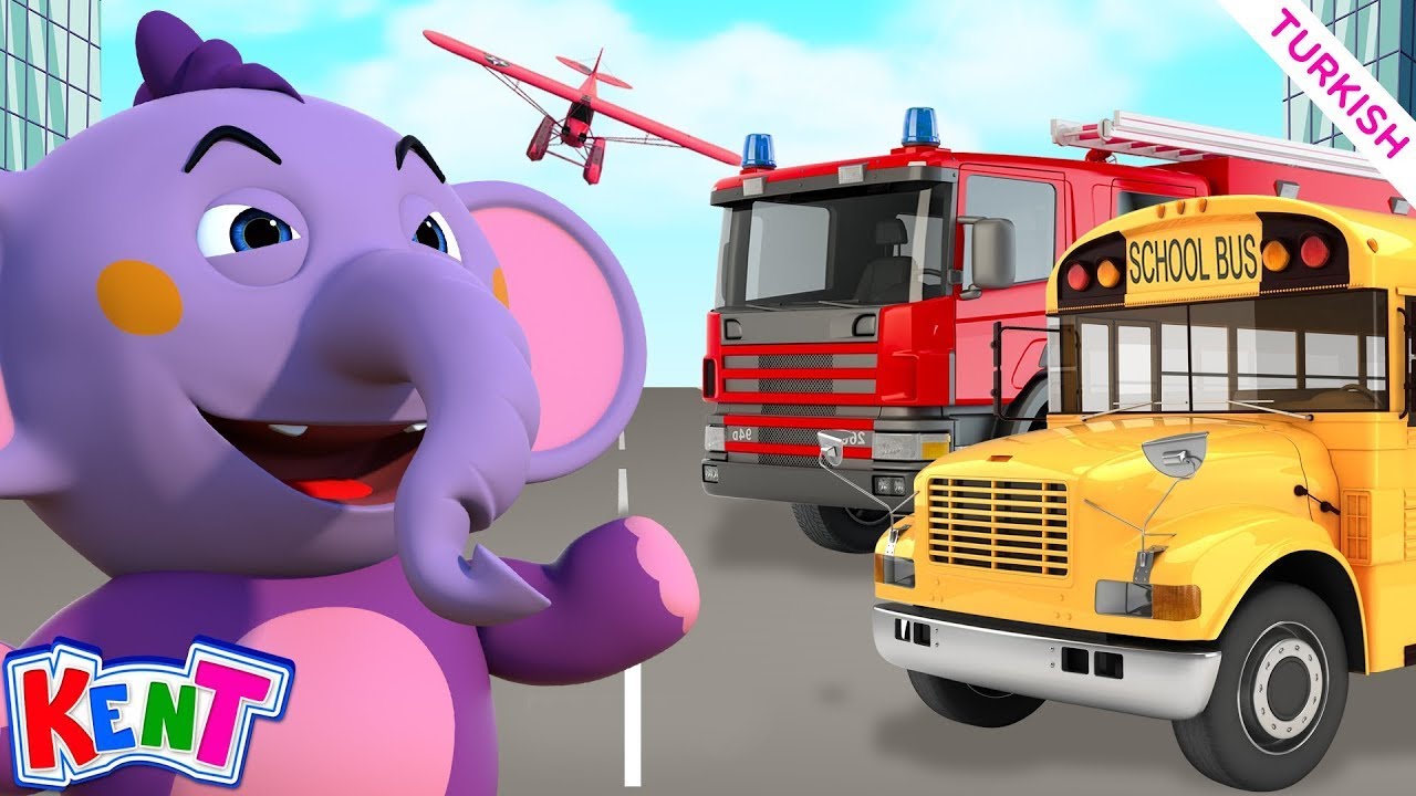 Learn Vehicles With Kent | Çocuklar Için Eğitici Videolar | Kent The Elephant Turkish