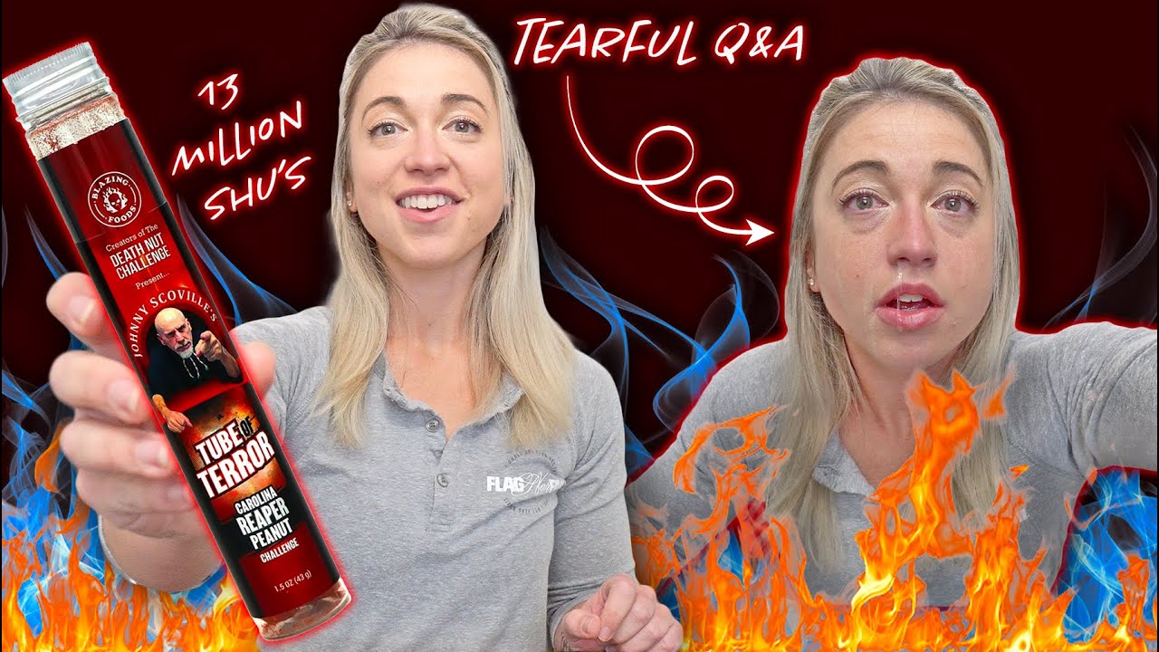 GIRL VS. TUBE OF TERROR CHALLENGE 13 MILLION SCOVILLE - YouTube 