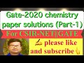 Gate chemistry 2020 paper solutions Part 1