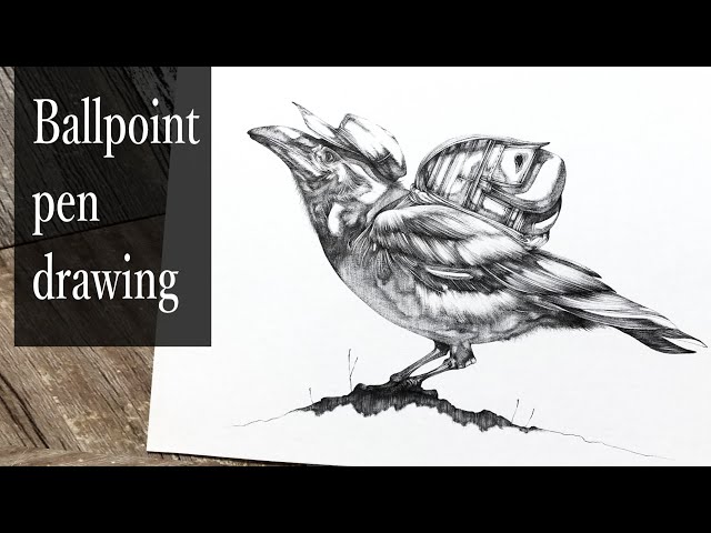 ボールペン画メイキング】鳥 - その46 -【Ballpoint pen drawing