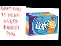 best way to recycle empty biscuit box/diy craft idea using empty biscuit box/Bushi&#39;s handmade