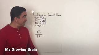 Fractions: Simplest Form Example 2 / My Growing Brain