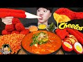 ASMR MUKBANG 직접 만든 치토스 대왕 가래떡 떡볶이 불닭볶음면 양념 치킨먹방 & 레시피 FIRE NOODLES AND Tteokbokki EATING SOUND!