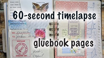 60-second collage time lapse in the eclectic page gluebook #shorts