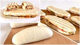 ساندويش بانيني بخبز بانيني منزلي ناجح من أول تجربة SANDWICH PANINI | FAST FOOD |