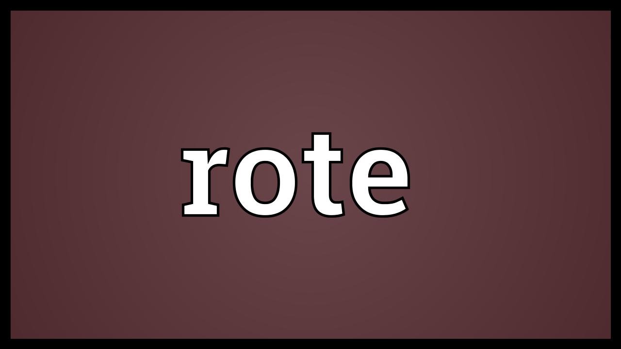 Rote Meaning - YouTube