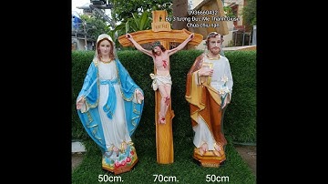 Bộ 3 tượng Đức Mẹ Thánh Giuse 50 Thánh giá 70cm - composite #0936660432